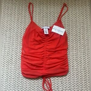 Red Ruched Women's Top